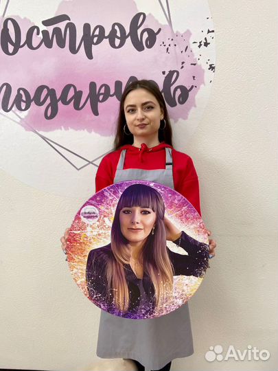 Портрет по фото / Картина на холсте Круглая