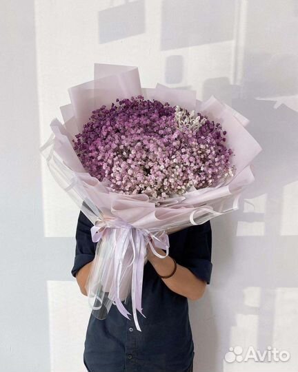 Букеты из Цветной Гипсофилы на Праздник. Доставка