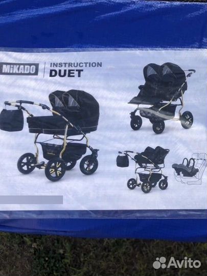 Коляска для двойни Mikado Tween de Luxe 3 в 1