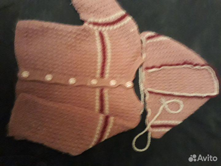 Кофточка и шапочка для девочки на 1- 2 годика