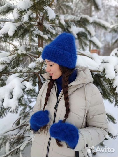 Шапка снуд варежки