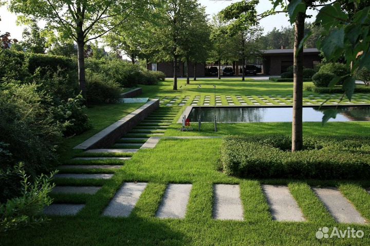 Рулонный газон от производителя - укладка