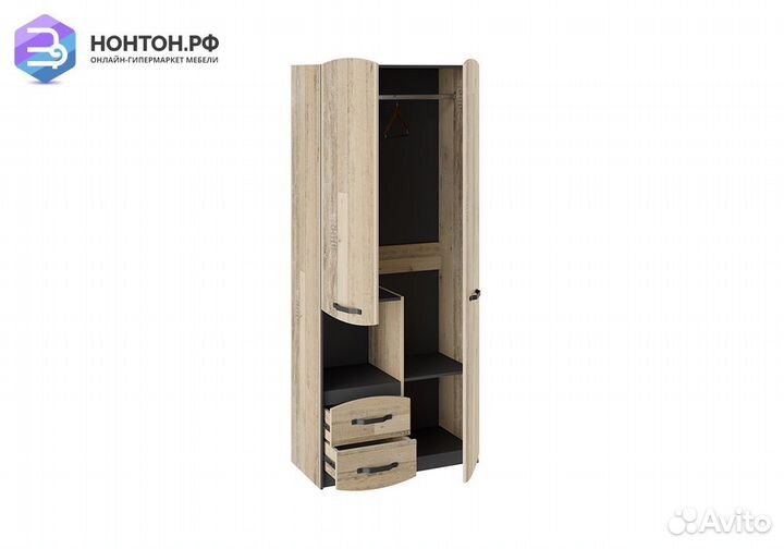 Шкаф комбинированный Кристофер фон серый / олд ста