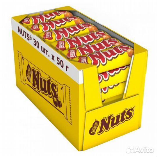 Шоколадный батончик Nuts 50г Nestle