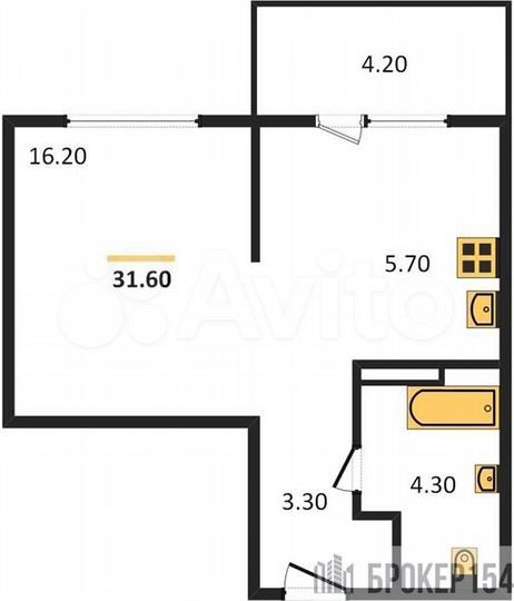 Квартира-студия, 33,7 м², 4/17 эт.