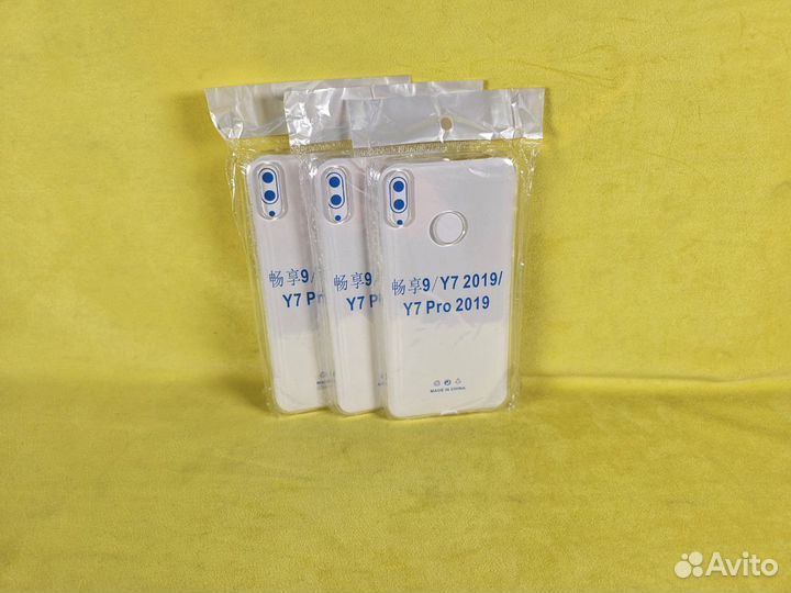 Чехол силиконовый-прозрачный (Huawei Y7 2019)