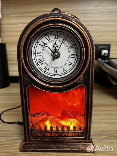 Настольные часы камин