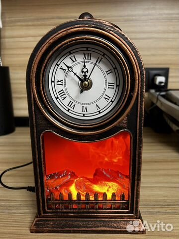 Настольные часы камин