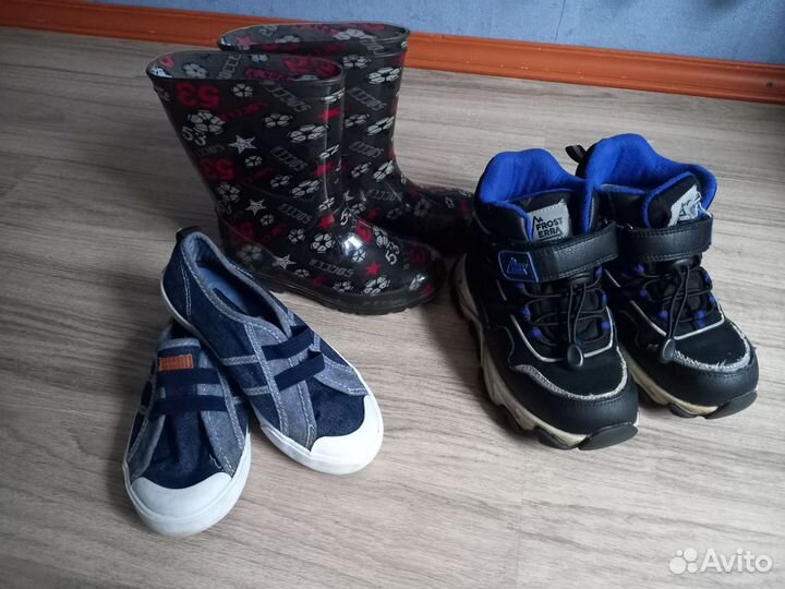 Зимние сапоги,резиновые светящ,кеды