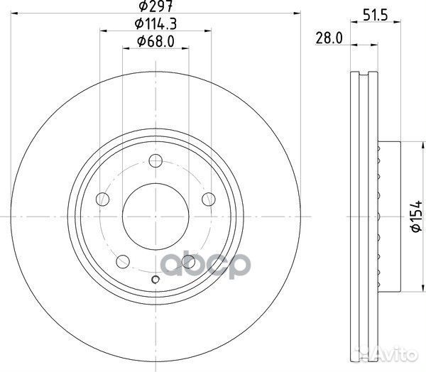 Диск тормозной перед mazda CX-5 (KE, GH) 2