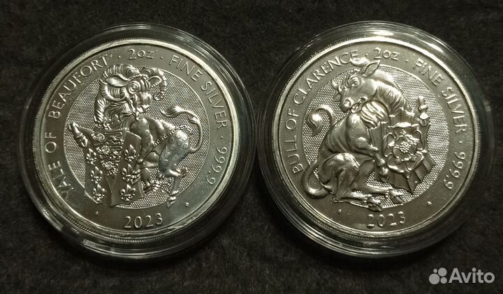 Монеты Великобритании 2023 Звери Тюдоров Серебро