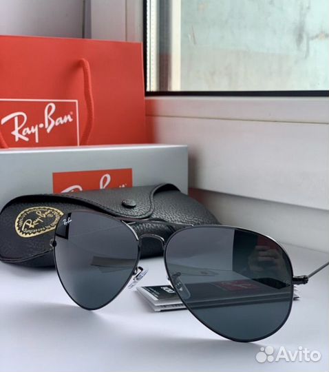 Очки ray ban aviator черные