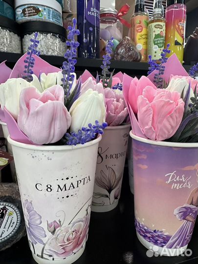 Букет на 8 марта из мыла