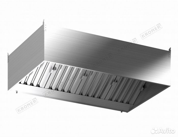 Зонты вытяжные пристенные и островные нерж