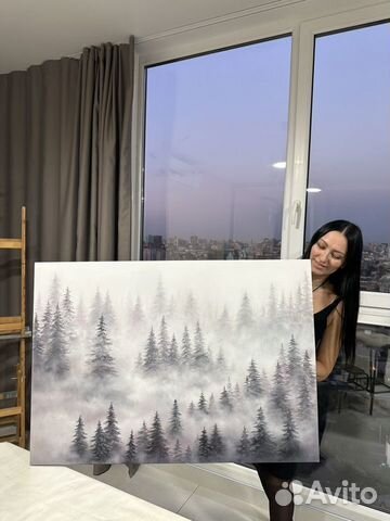 Картины 70/100 "В тумане" и "Волна"