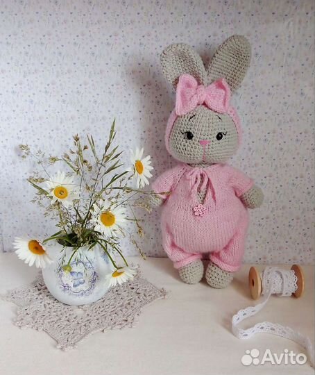 Мягкая игрушка ручной работы Зайка