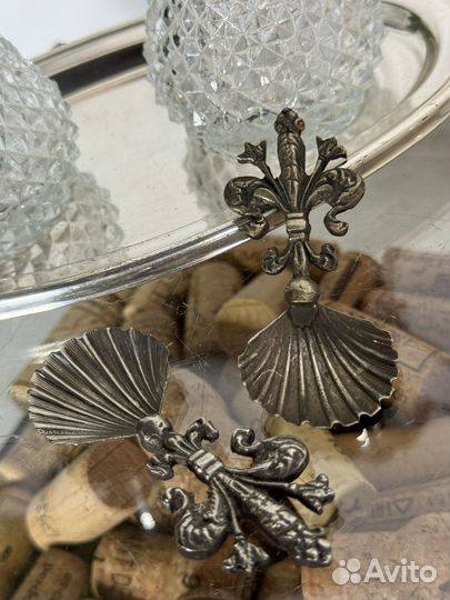 Комплект масло уксус на подносе, ложка ракушка