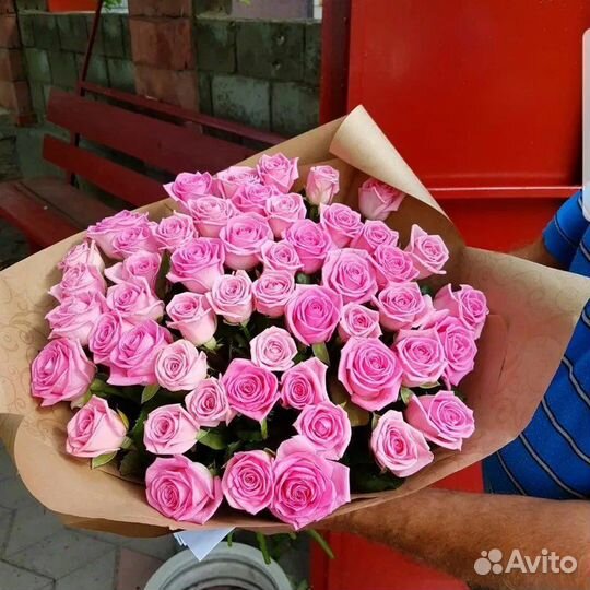 Роза Розовая 51шт с Доставкой