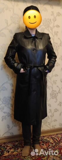 Кожаный плащ 40 р-р