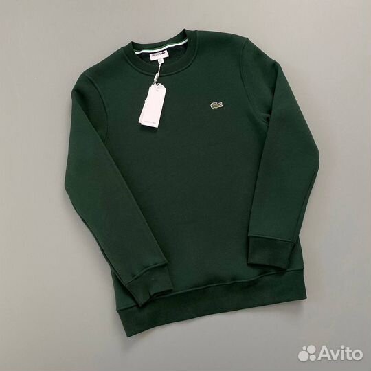 Свитшот lacoste зеленый с начесом