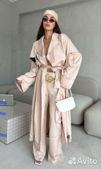 Тренч плащ костюм с брюками Bluemarine Новый р.L