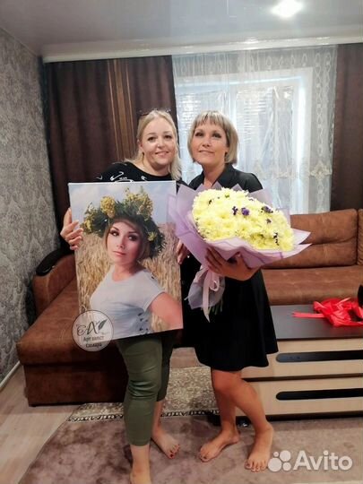 Портрет по фото на холсте