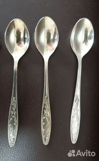 Ложки чайные СССР. Мельхиор. Пламя