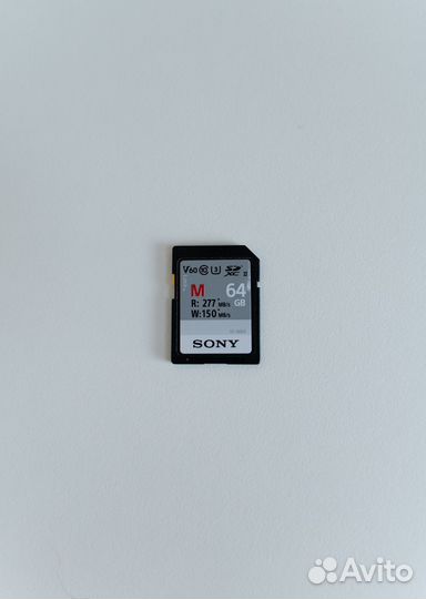 Высокоскоростная Карта памяти Sony SD 64gb v60