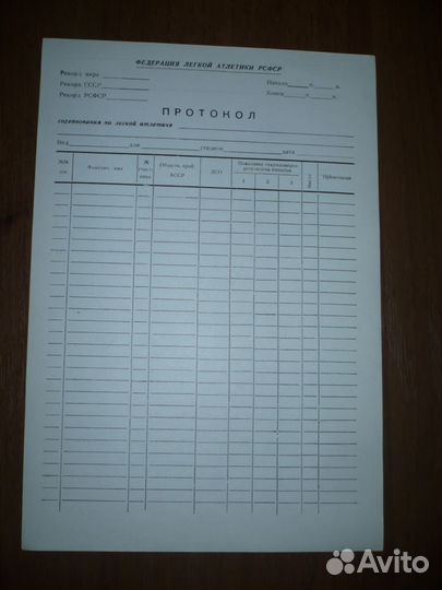 Бланк кпсс и Протокол соревнований СССР, 1976