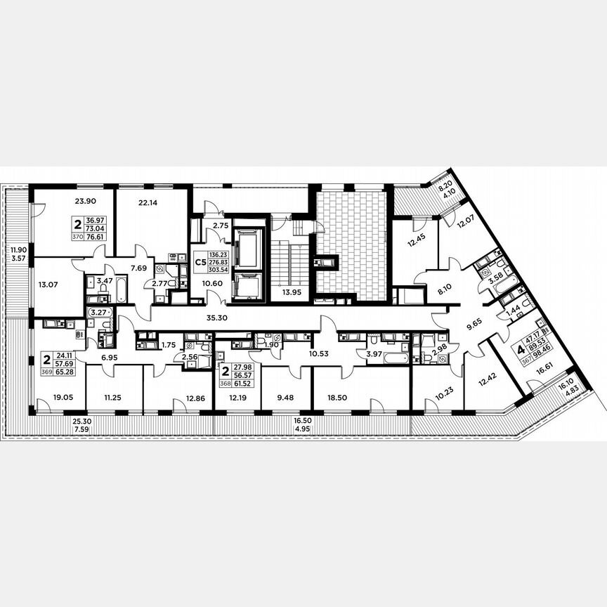 2-к. квартира, 67,9 м², 14/14 эт.