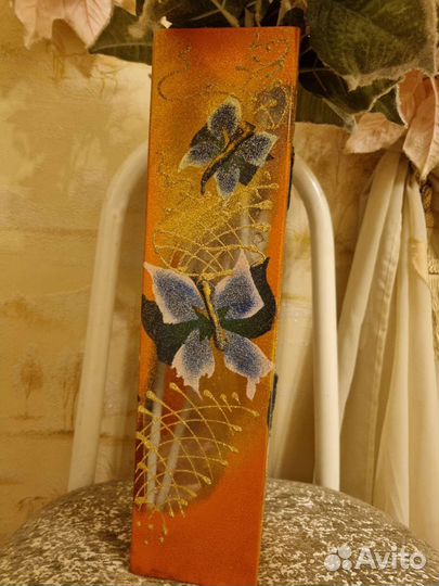 Ваза цветное стекло винтаж