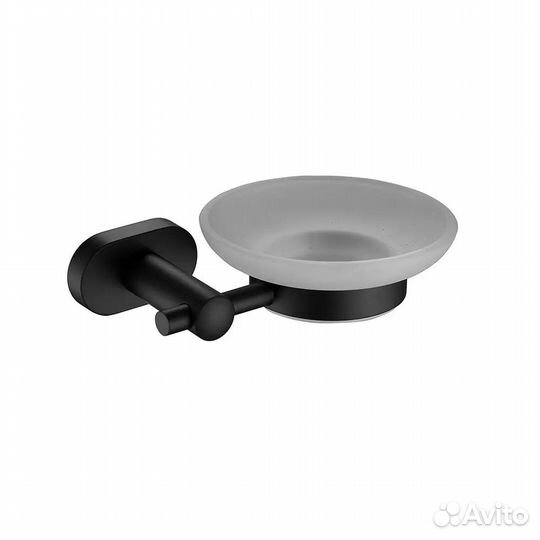 Мыльница настенная, стекло Vieir V5103-C черный