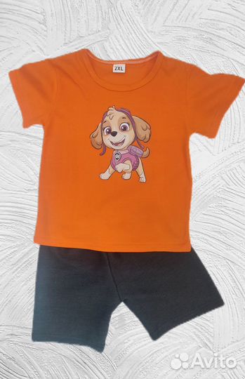 Костюм:футболка и шорты.110,120,130