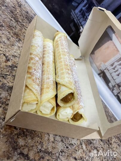 Вафельные трубочки, десерт