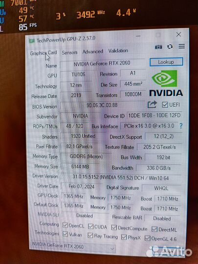 Видеокарта rtx 2060 6gb kfa2
