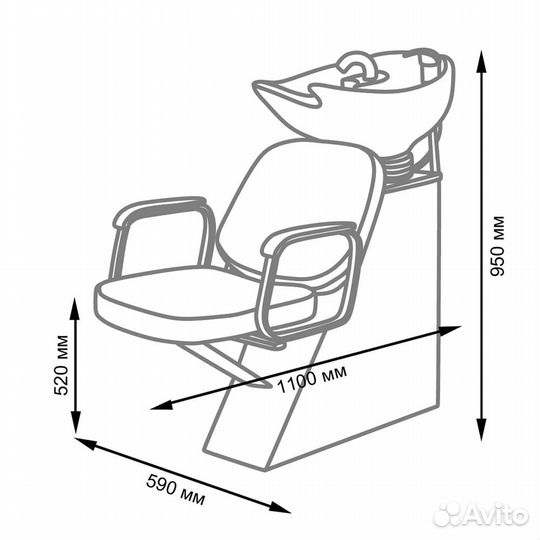 Парикмахерская мойка елена с креслом бриз