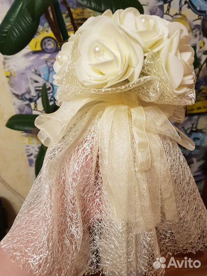 Цветы искусственные, цвет шампань