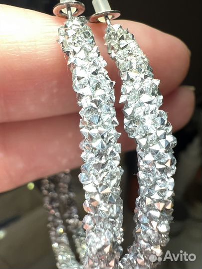 Zara Серьги Кольца 2шт Кристаллы Новые