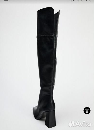 Высокие сапоги zara ботфорты