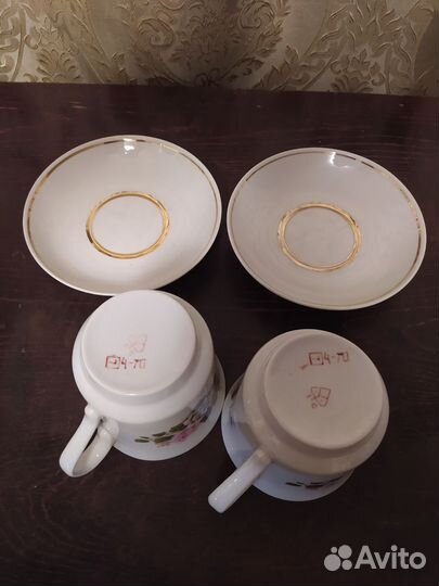 Чайная пара с блюдцем. Большая