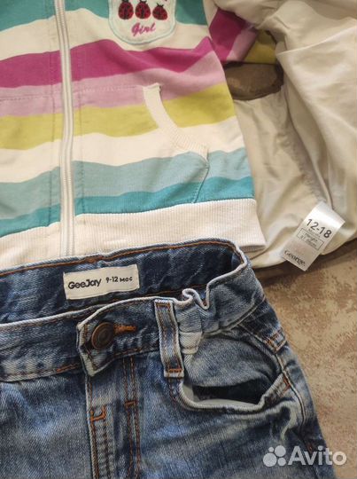 Вещи на малышку от 8 месяцев.желетка.джинсы