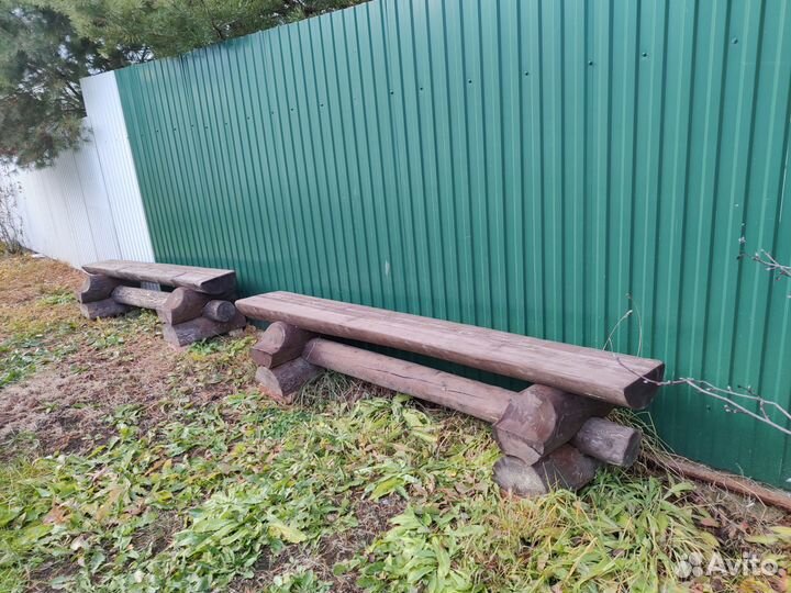 Лавка деревянная садовая