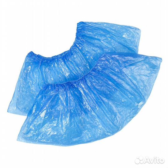 Бахилы п/э глад. 20мкр. (синий) 