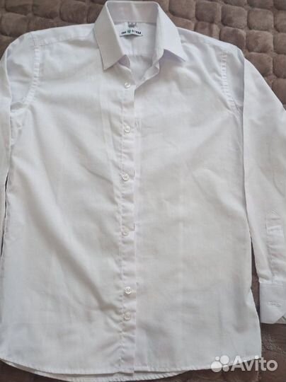 Рубашка белая для мальчика 128 134