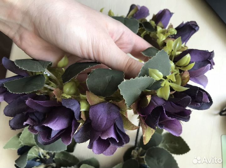 Венки из иск цветов ручная работа