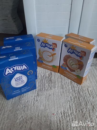 Сухая смесь агуша 2 ; каша детская агуша