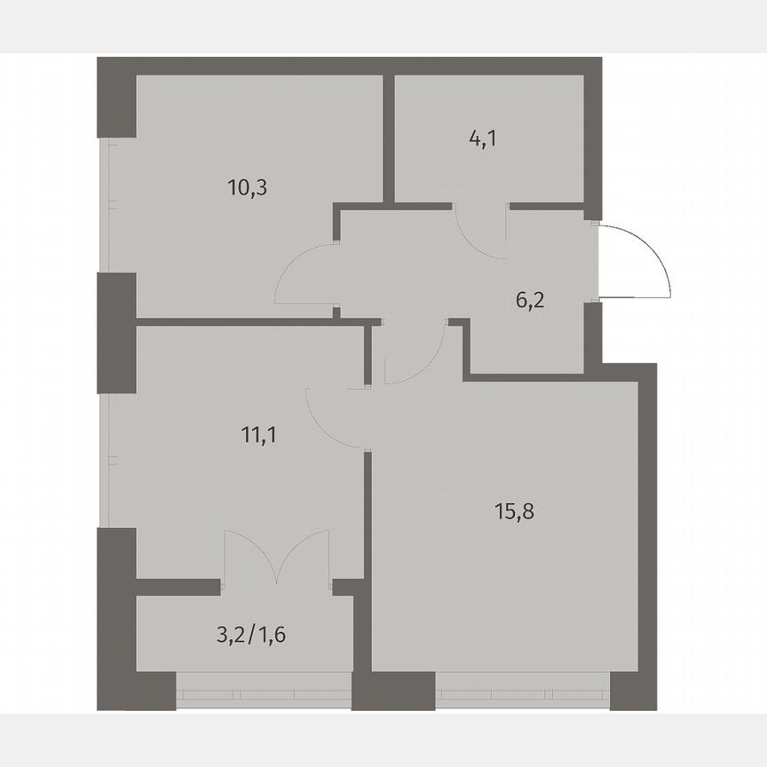 2-к. квартира, 49,2 м², 7/11 эт.