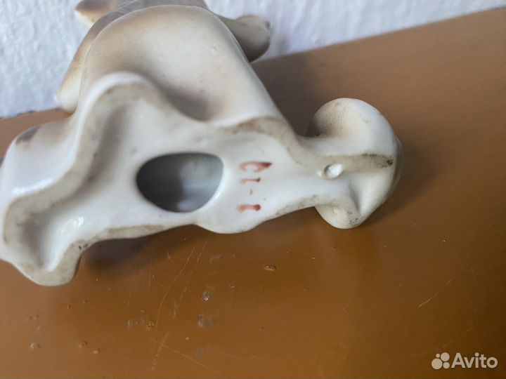 Фарфоровая статуэтка, олимпийский мишка - штангист