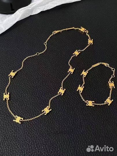 Ожерелье колье браслет Celine Triomphe комплект
