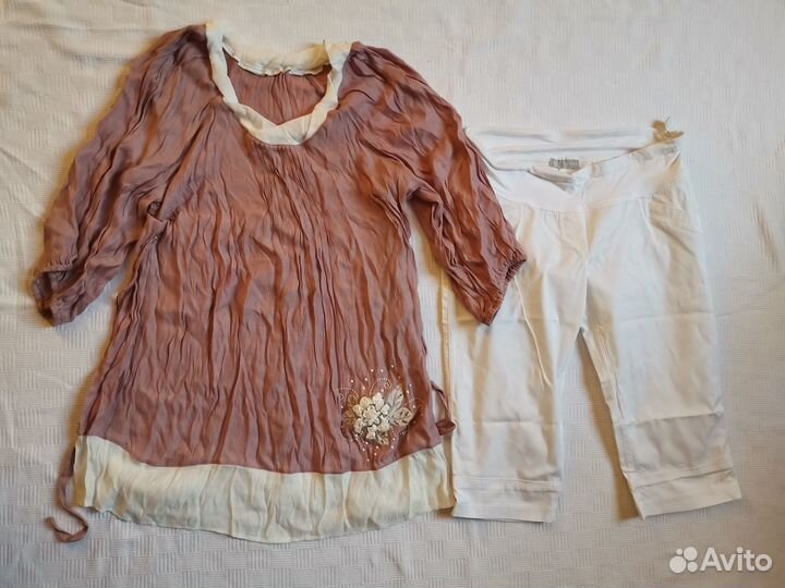 Летний костюм туника и бриджи для беременных